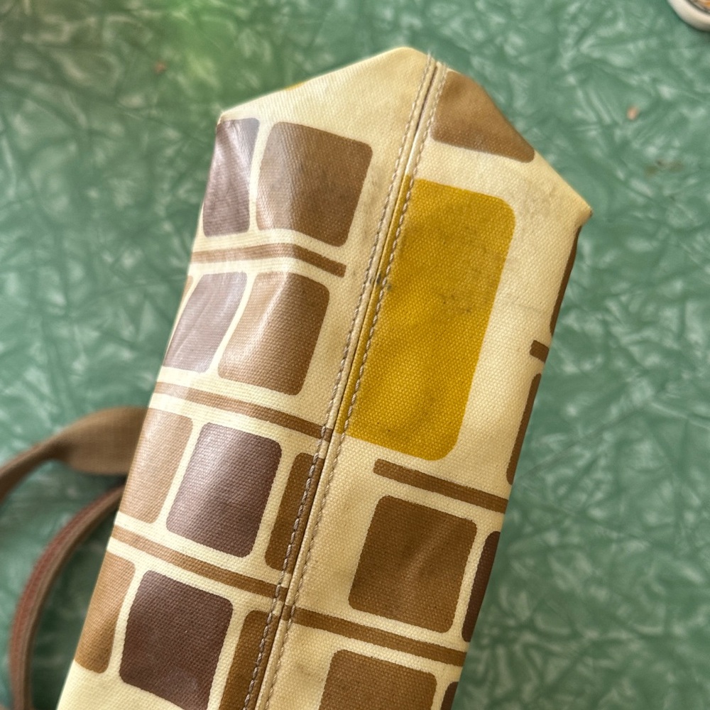 Orla Kiely Geometric Patterned Brown and Green Women's Bag - Picture 6 of 13